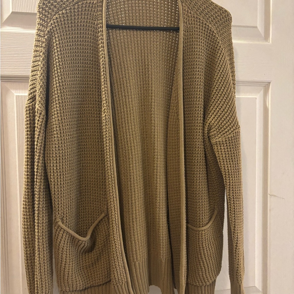 Textured Tan Knit Cardigan